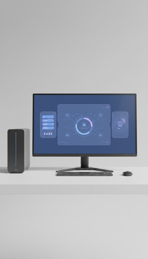 Desktop Computer with Protection Dashboard